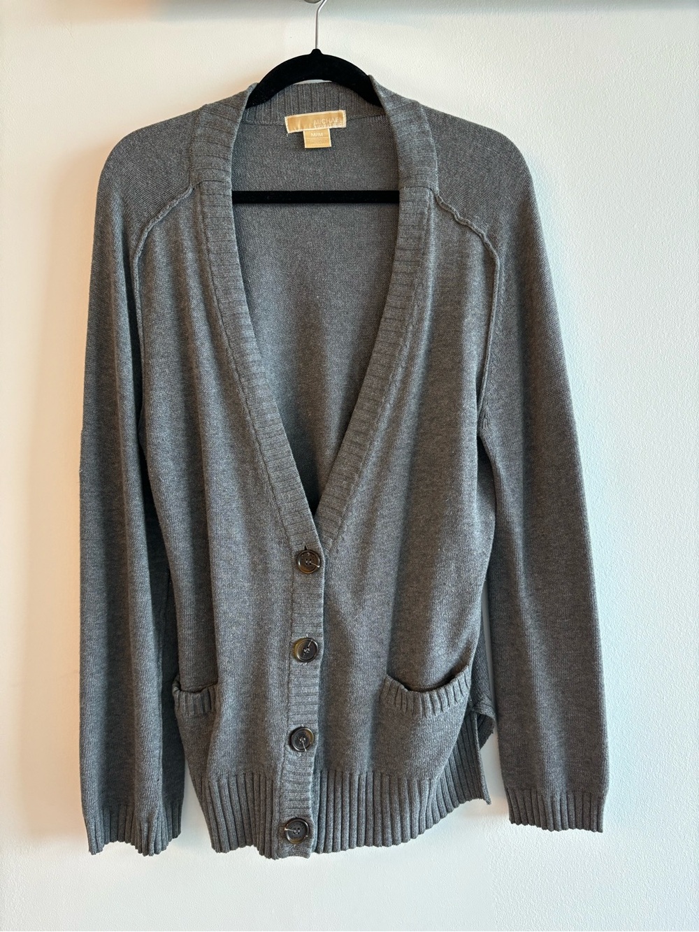 Light Gray Women's Button-Front Cardigan Sweater